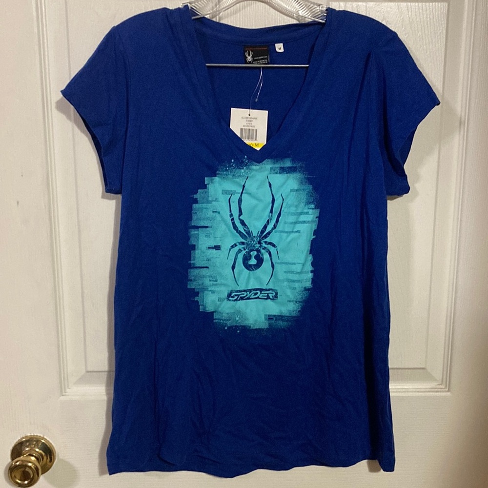 Spyder Blue V-Neck Tshirt M NWT